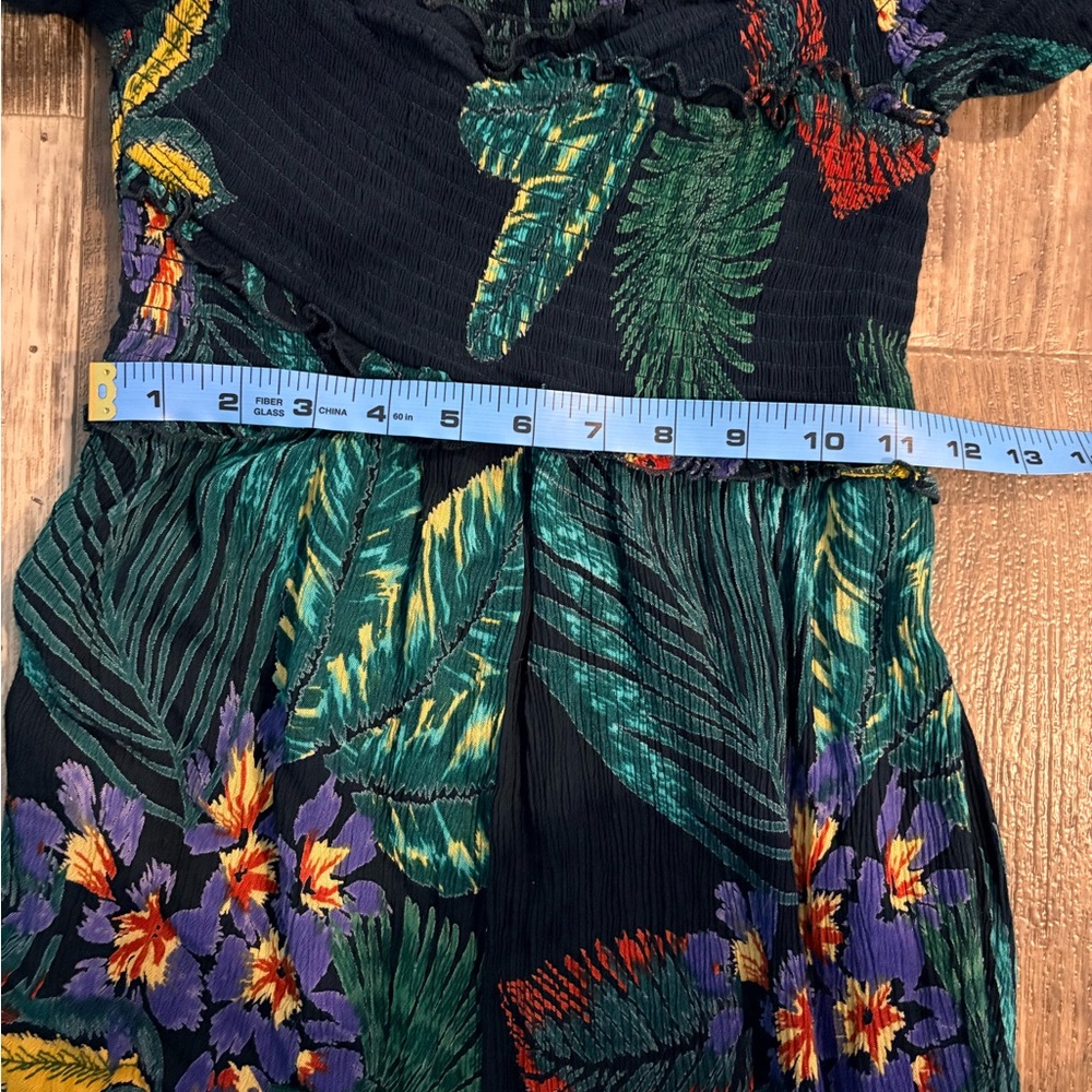 Patrons of Peace Off The Shoulder Jumpsuit Size Small Tropical Print Beach Boho - Picture 11 of 13